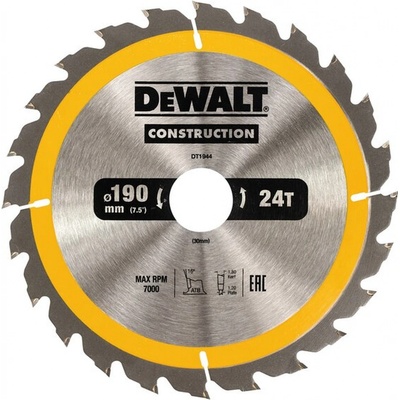 DeWalt DT1944 Pilový kotouč ATB 20° 190x30 mm, (24 zubů)