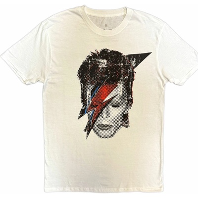 David Bowie tričko Halftone Flash Face biele