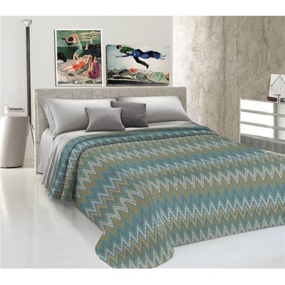 Mondo Italia Přikrývka na postel Piquet Spinato zelená Zelená 260x280 cm