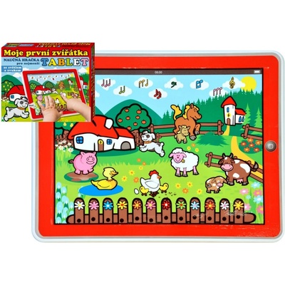 Teddies Tablet farma pre najmenších Moje prvé zvieratká 24x19x15cm na bat. so svetlom a zvukom v krabičke MPZ