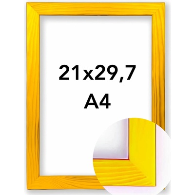 Fotorámeček Modena Rozměr: A4 - 21 x 29,7 cm, Barva: Žlutá, Typ zasklení: Plexi