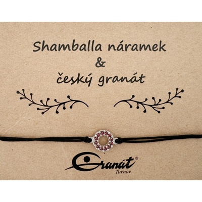 Granát Turnov Český granát stříbrný náramek Shamballa 012 černá