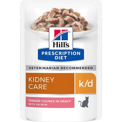 Hill's Prescription Diet 10 + 2 подарък! 12 x 85 г Hill's Prescription Diet консервирана храна - k/d Kidney Care със сьомга