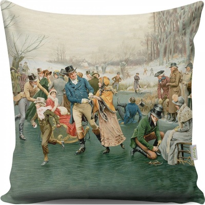 Hanah Home Vianočný vankúš TUNES VI zelený/biely 43x43
