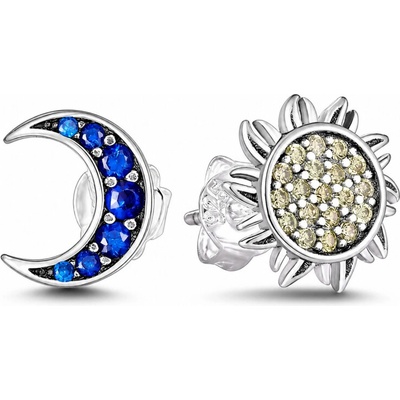 GRACE Silver Jewellery Stříbrné náušnice Slunce a Měsíc stříbro 925/1000 E-B2E015/414 Stříbrná