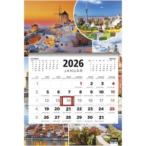 KALENDART Календар 2026 t081, 1 блок, календар за спедитори с мотив „Градове 27t8100-013 (27t8100-013)