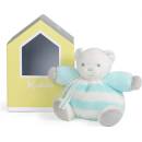 medveď BeBe Pastel Chubby tyrkysovokrémový pre najmenšie deti v darčekovom balení 18 cm
