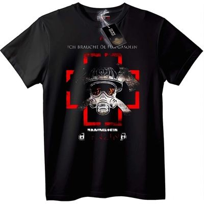 NOONEBRAND Тениска Rammstein Бензин Газова Маска - S, White