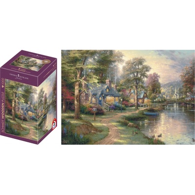 Schmidt Thomas Kinkade Jezero rodného města dřevěné 1000 dílků