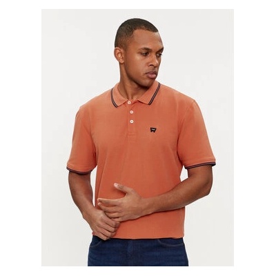 Wrangler Тениска с яка и копчета 112352857 Оранжев Regular Fit (112352857)