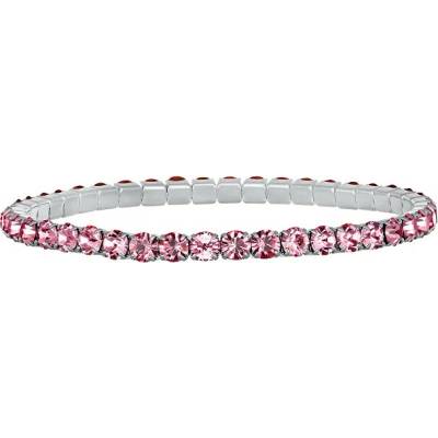 CRYSTalp Elastický tenisový náramok s ružovými kryštálmi Aura 22270.LRO.E