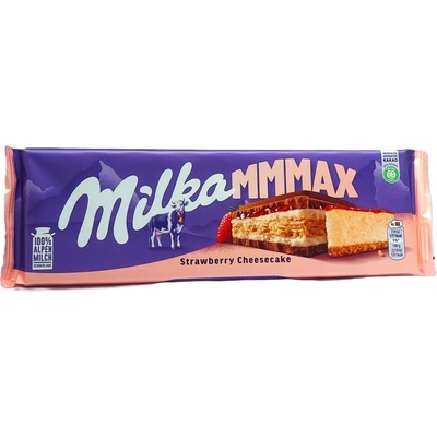 Milka čokoláda Mmmax Strawberry Cheesecake mléčná příchuť jahodový cheesecake 300 g
