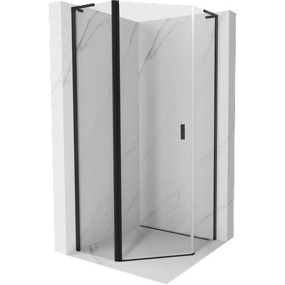 Mexen Mist L петоъгълна душ кабина с люлееща се врата 90 x 90 см, прозрачна, черна - 8A8L-090-090-70-00 (8A8L-090-090-70-00)