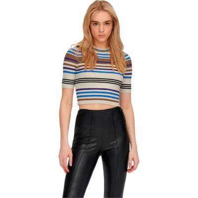 Тениска Only Milla short sleeve T-shirt - Multicolor (Bistre / Stripes Birch/Black/Super Sonic/Deep Blue)