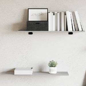vidaXL Стенни рафтове 4 бр сив сонома 80x20x1, 5 см инженерно дърво (838263)