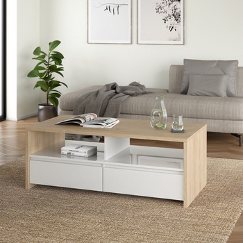 Холна маса Next 120 Дъб Jackson Hickory и Бял гланц