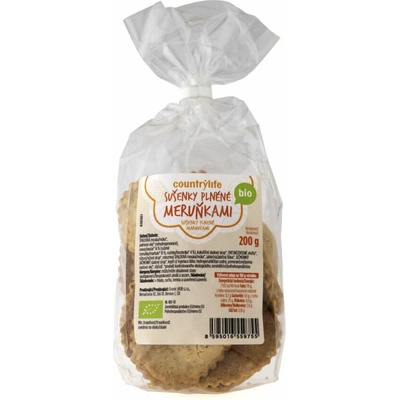 Country Life Bio Sušienky plnené marhuľami 200 g