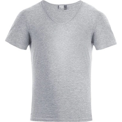 Promodoro 3082 / Мъжка тениска slim fit с V-образно деколте - спортно сива XXXL (403082v3313)