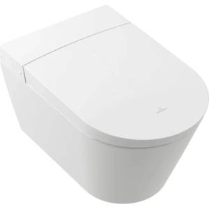 Villeroy & Boch Комплект окачена тоалетна чиния Villeroy&Boch Tivo rimless с функция електрическо биде и седалка softclose, бяло Alpin (V22EM101)