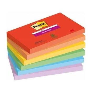 Post-it 3M Sticky Notes Post-it® Super Sticky, PLAYFUL, 76x127mm, 6x90 cards