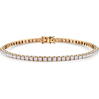 SAVICKI Тенис гривна Luminy 3, 0 мм: златна, бели сапфири