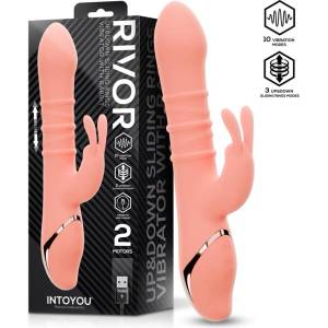 INTOYOU Rivor Up & Down Sliding Rings Rabbit Vibrator Coral