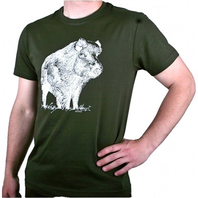 Tričko Afars myslivecké divočák Zelené – Zboží Mobilmania