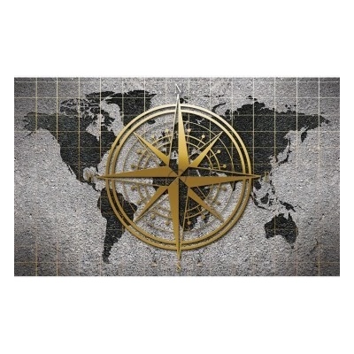 FT7696 Samolepiaca textilní fototapeta Mapa sveta na betóne, rozmery 254cm x 184cm