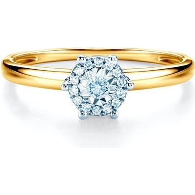 Savicki zásnubní prsten dvoubarevné zlato diamanty SAVR48553 YW