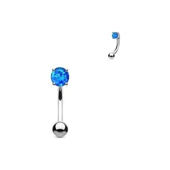 Šperky4U piercing do obočí opál modrá OB1007-B