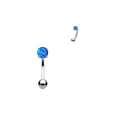 Šperky4U piercing do obočí opál modrá OB1007-B