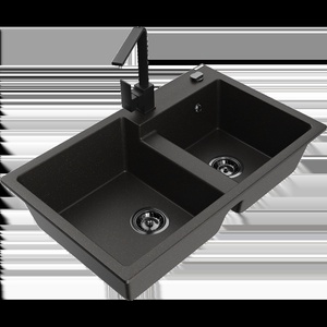 Mexen Tomas двукоморна гранитна мивка с кухненски смесител Rita, (6516-75-670300-70-B)