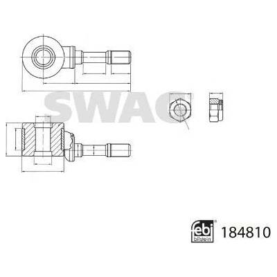 Tyč nebo vzpěra stabilizátoru SWAG 33 10 9580 (33109580)