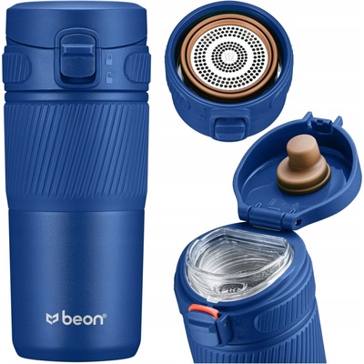 Beon termohrnek Origo nerezová ocel s pojistkou 450 ml modrý