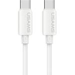 USAMS Кабел USAMS U98 30W 3A силиконов Fast Charging USB-C за Lightning, бял (Usa001765)