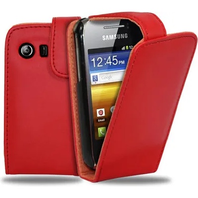 Samsung Galaxy Y S5360 Flip Калъф Червен + Протектор