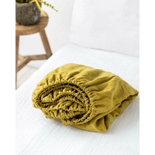 Magic Linen Ľanové prestieradlo Machovo žlté 180x200x41
