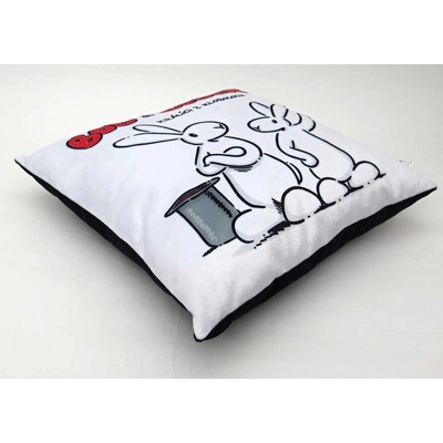 Moravská ústředna Polštář Bob a Bobek bílý 30x30 – Sleviste.cz