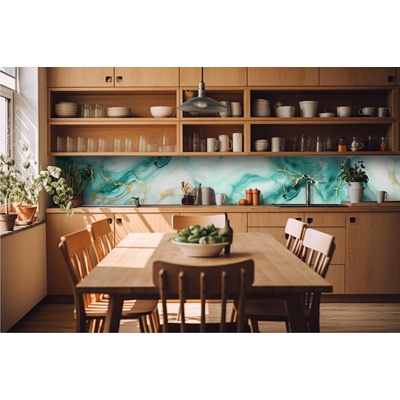 DIMEX ART Фототапет за кухня - изумруден мрамор 420 x 60 см