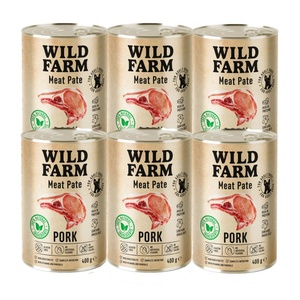 WILD FARM Пастет от свинско месо 6x400 г безглутенова храна за кучета