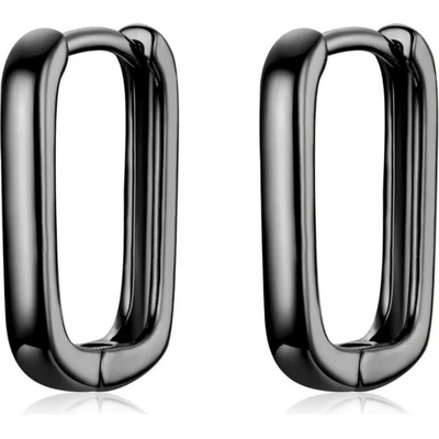 Olivie stříbrné obdélníkové náušnice BLACK 7889