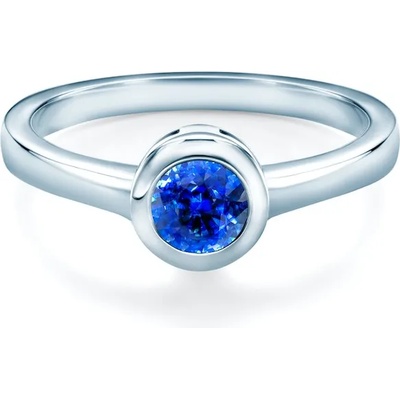 SAVICKI Годежен пръстен savicki: бяло злато, син сапфир