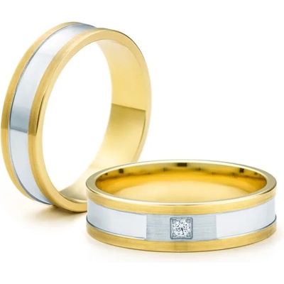 SAVICKI Сватбени халки: двуцветно злато, вдлъбнати. 5 мм