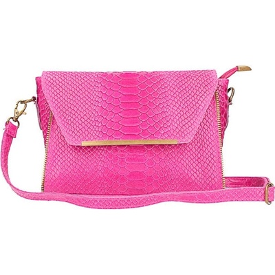 Mondo Italia kožená kabelka potlač pytón 528 fuchsia