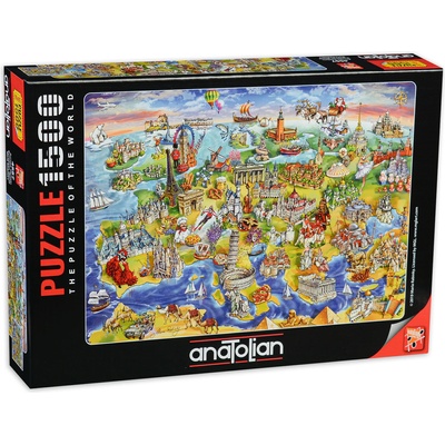 Anatolian Пъзел Anatolian от 1500 части - Карта на Европа (P4557)