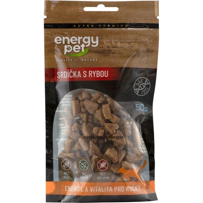 Energy Pet maškrta pre mačku srdiečka s rybou 50 g