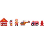 Viga Toys Дървен комплект с фигури Viga Toys - Пожарна (50815)