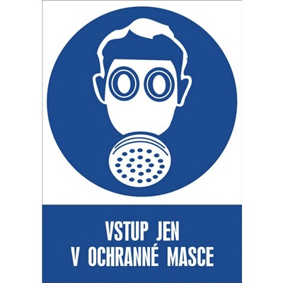 Značka Vstup jen v ochranné masce, samolepicí fólie, 210 × 297 mm BZ FE212