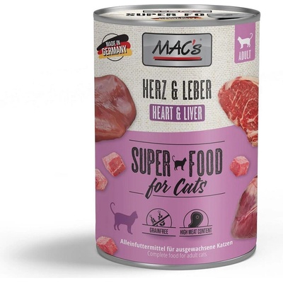 MAC's Mac’s Cat Hearts and liver - Премиум консервирана храна за котки с говежди сърца и дробчета,