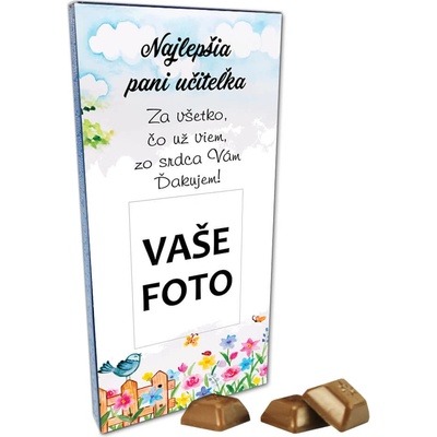 FOTOPOŠTA Najlepšia pani učiteľka s fotkou horká čokoláda 100 g
